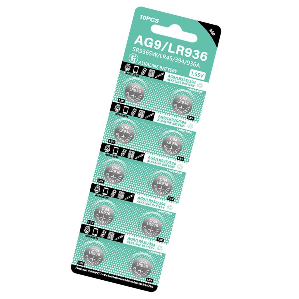 Pack of 10pcs/sheet LR936 Alkaline Button Batteries 1.5V Coin Cell Battery for Watches Calculators and Digital Cameras