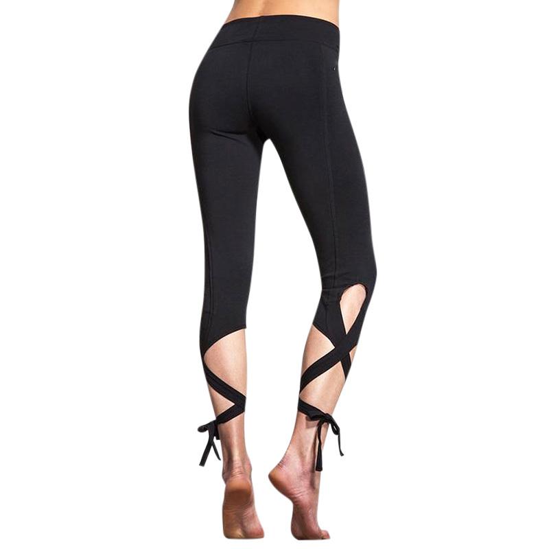 Women Yoga Pants Lace-Up Ballet Dance 