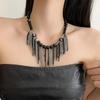 Gothic Beaded Choker Vintage Clavicle Chain Temperament Tassel Beads Necklace  Gift
