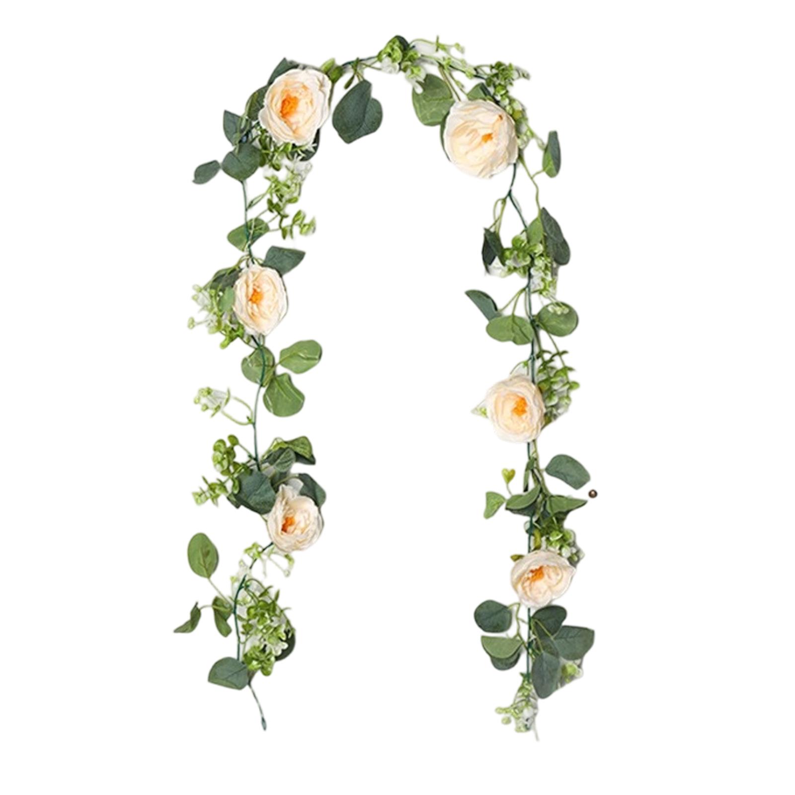 

Rattan Wedding Decoration And Decoration Simulation Flower Vine,Vine Rose Leaf Vine - Champagne Color (One Pack) One Size зелёный