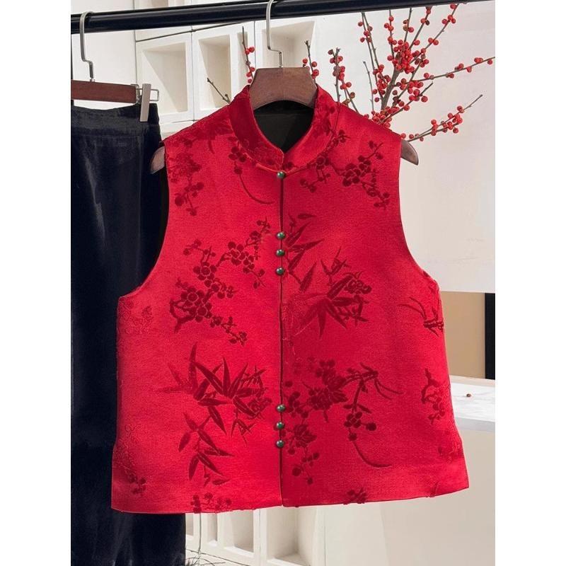 Spring Clothes Are Super Good-looking, Unique and Beautiful, Little Red Printed Vest for Women