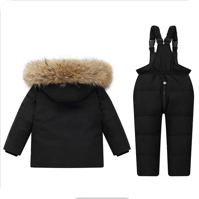 Children's Down Jacket Suit Boys and Girls 1-6 Years Old Thickened Two-piece Winter Style