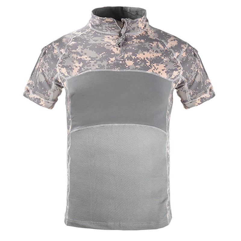 Hanye Taktický žabí oblek s krátkým rukávem Tréninkový oblek Slim fit Elastické tričko Pánský Outdoorový Rozšiřovací Fitness oblek Maskáčový oblek s krátkým rukávem