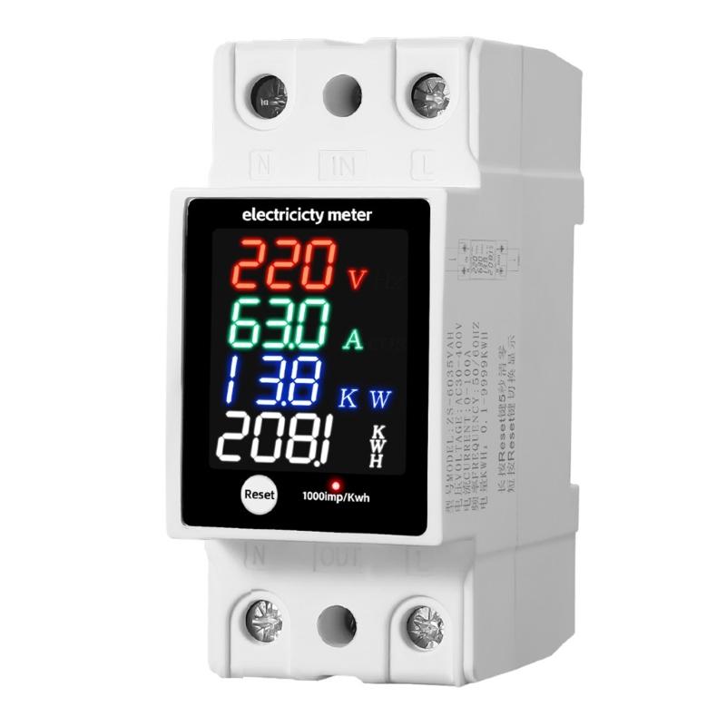 

Цифровий вимірювач змінного струму Миттєвий моніторинг Електричний струм Потужність Споживання енергії Висока точність Монтаж на DIN-рейку 1