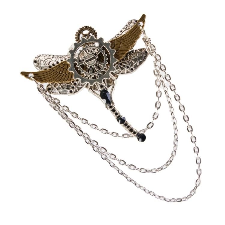 Wing Gear Hair Clip Brooch Clip Steampunk Hat Pin Decorative Corsage Pin