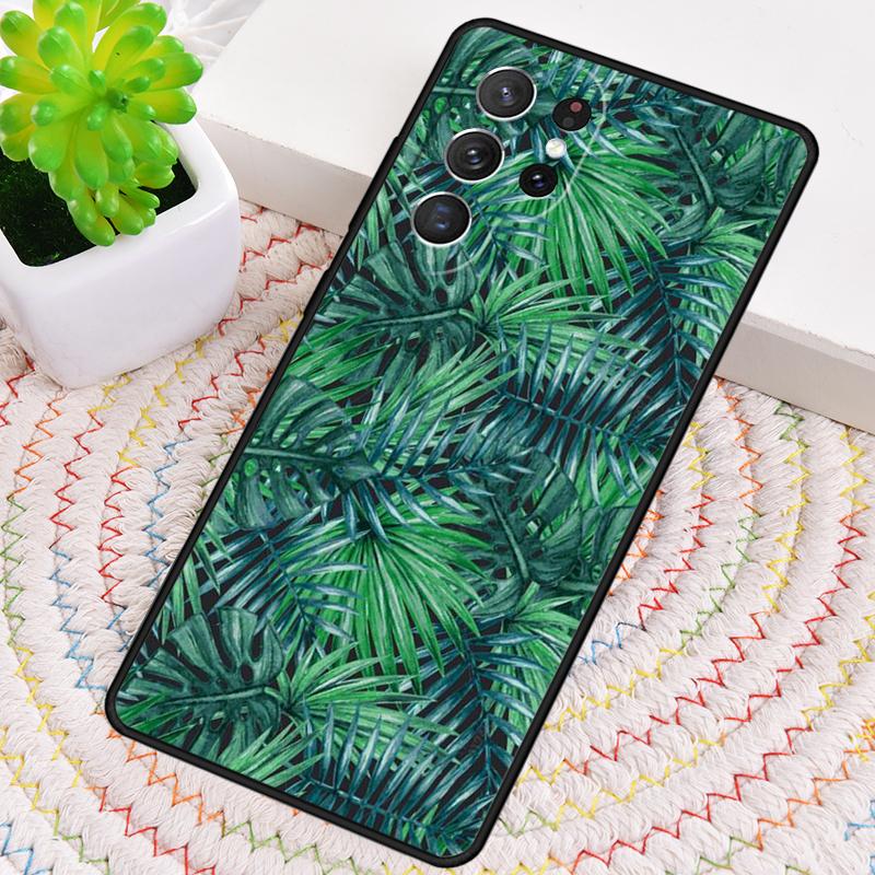 Palm Tree Leaves Plant Flower Silicone Phone Case For Samsung Galaxy Note 10 Pro S26 S25 S24 S23 S22 S21 Plus Ultra Capa Cover