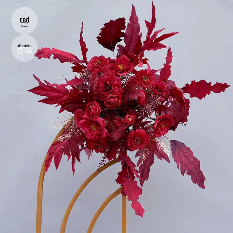 Champagne Aisle Flower Row for Chinese Wedding Stage Decor - Artificial Wedding Flowers