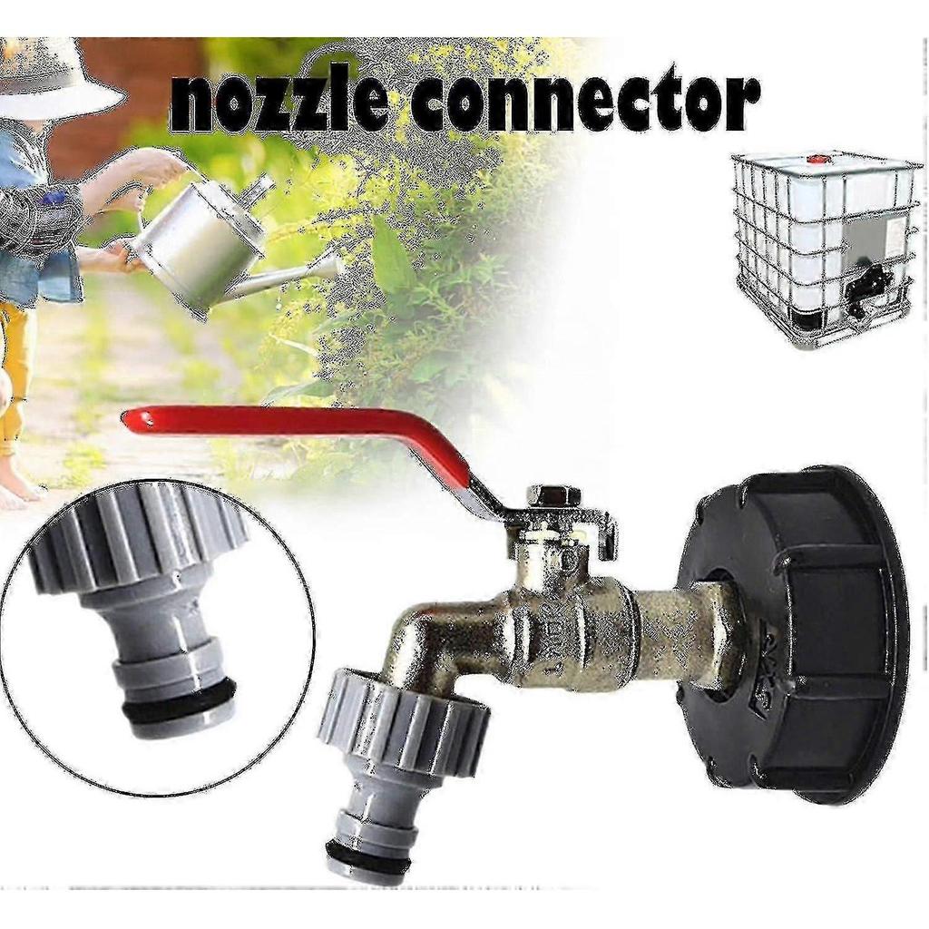 1000L IBC Tank Tap Connector S60x6 with 1/2 Inch Hose Adapter for Garden Water Drainage and Liquid Transfer Applications
