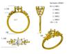 Golden Meteor Moissanite Diamond Ring: 14K Gold Electroplated 925 Silver with Small Diamonds, Luxury Women's Ring for Banquets