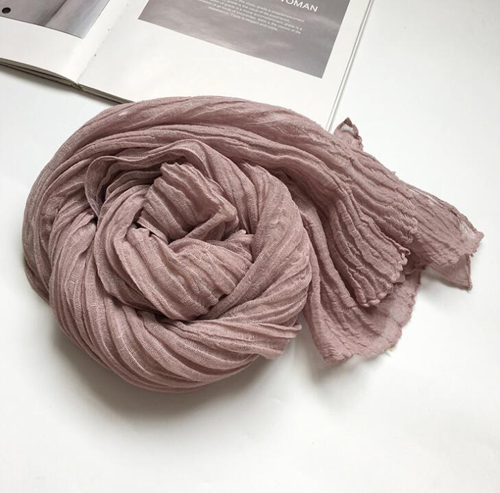 60x230cm New Arrival Soft Solid Color Women 100% Linen Scarf Summer Travel Sunscreen Long Shawl Elegant Hijab Women Foulard