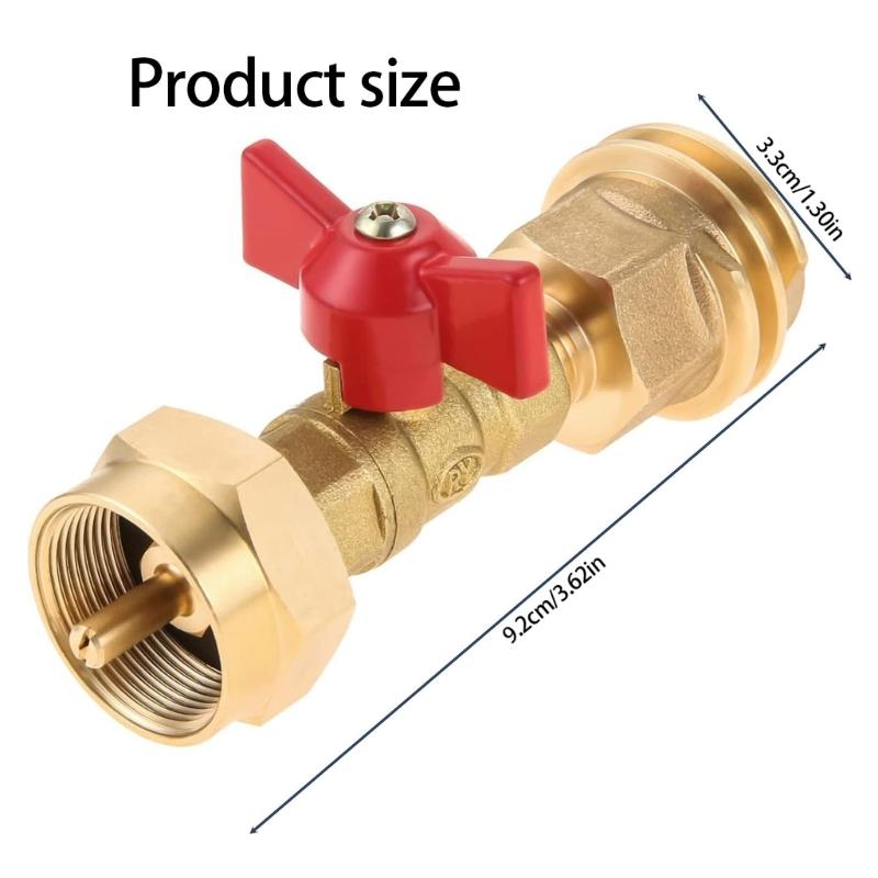 Quick Connect Adapter 1/4Inch Ball Valves Switches 20lb To 1lb Cylinders Converter for Camping Outdoor Cooking Equipment