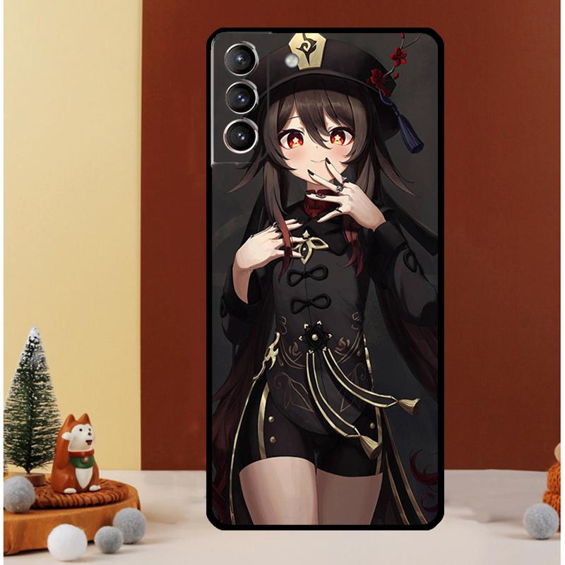 

Genshin Impact Hutao Case For Samsung Galaxy S25 Ultra S20 S21 S22 S23 S24 Ultra S9 S10 Plus S25 FE Cover Funda Galaxy S21
