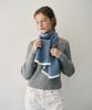 Deuloupisumeon Line Flare Ribbed Knit Scarf [Endless Blue]