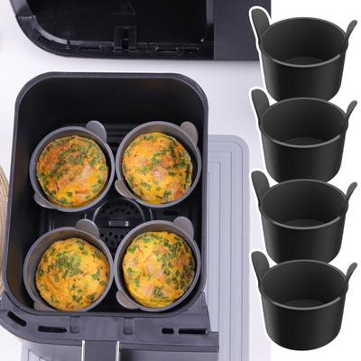 4 pezzi friggitrice stampo per uova in camicia con manico antiaderente rotondo facile rilascio resistente al calore silicone alimentare per uova in camicia fornello gadget da cucina