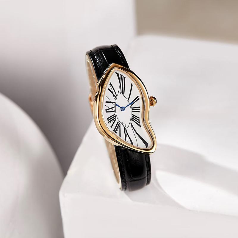 New Irregular Creative Crash Melt Twist Y2K Watch Men's Fashion Trendy Retro Advanced Ins Design Wristwatch for Men Reloj Hombre