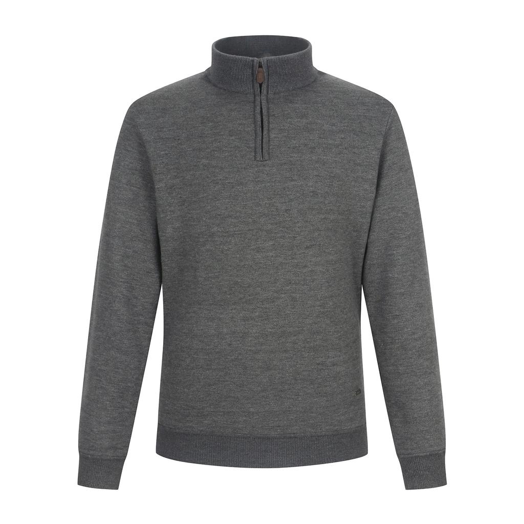FERRAROMILANO Fleece-Bonded Half-Zip Sweater M/Grey (Amserd40236)