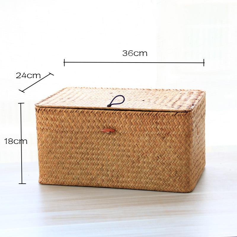 Плетеная корзина для хранения из ротанга и бамбука, журнальный столик с крышкой для чая, закусок и мелочей