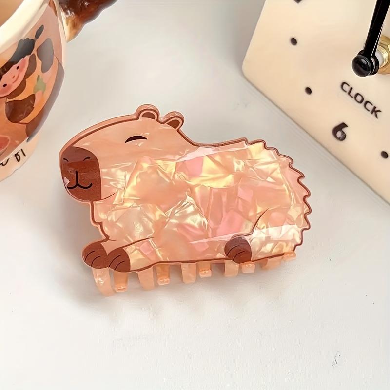 Capybara Hair Clip Large Non-Slip Cartoon Animal Holder Vibrant Colorful Oval Claw Clip Cute Hair Accessories Hair Clip for Hair