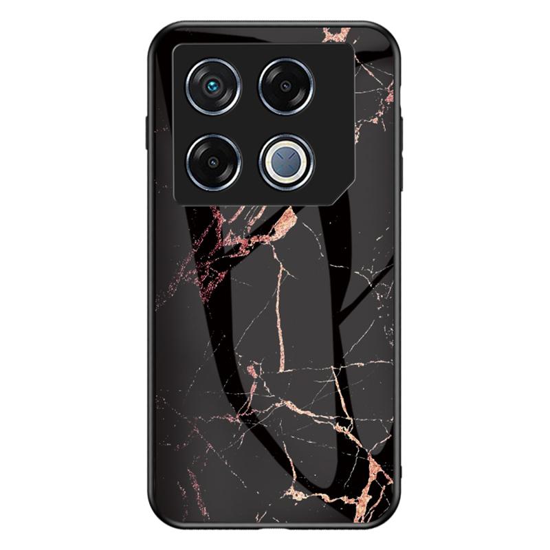 

Для Infinix GT 20 Pro 5G закаленное стекло чехол мраморный узор защитный чехол для телефона Gold Black Marble