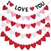 Valentinstag Hängende Banner Girlande Wimpelkette Rotes Herz Papierbanner Türhänger Schmuck Hochzeit Geburtstag Party Dekoration