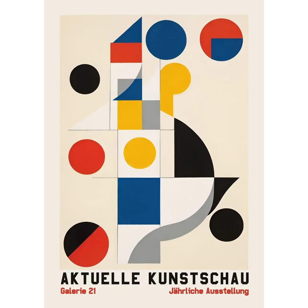 Affiche Lignes Géométriques Bauhaus Minimalistes Modernes Imprimés Bouquet Abstrait Peinture sur Toile Art Mural Image Décoration de Maison Salon