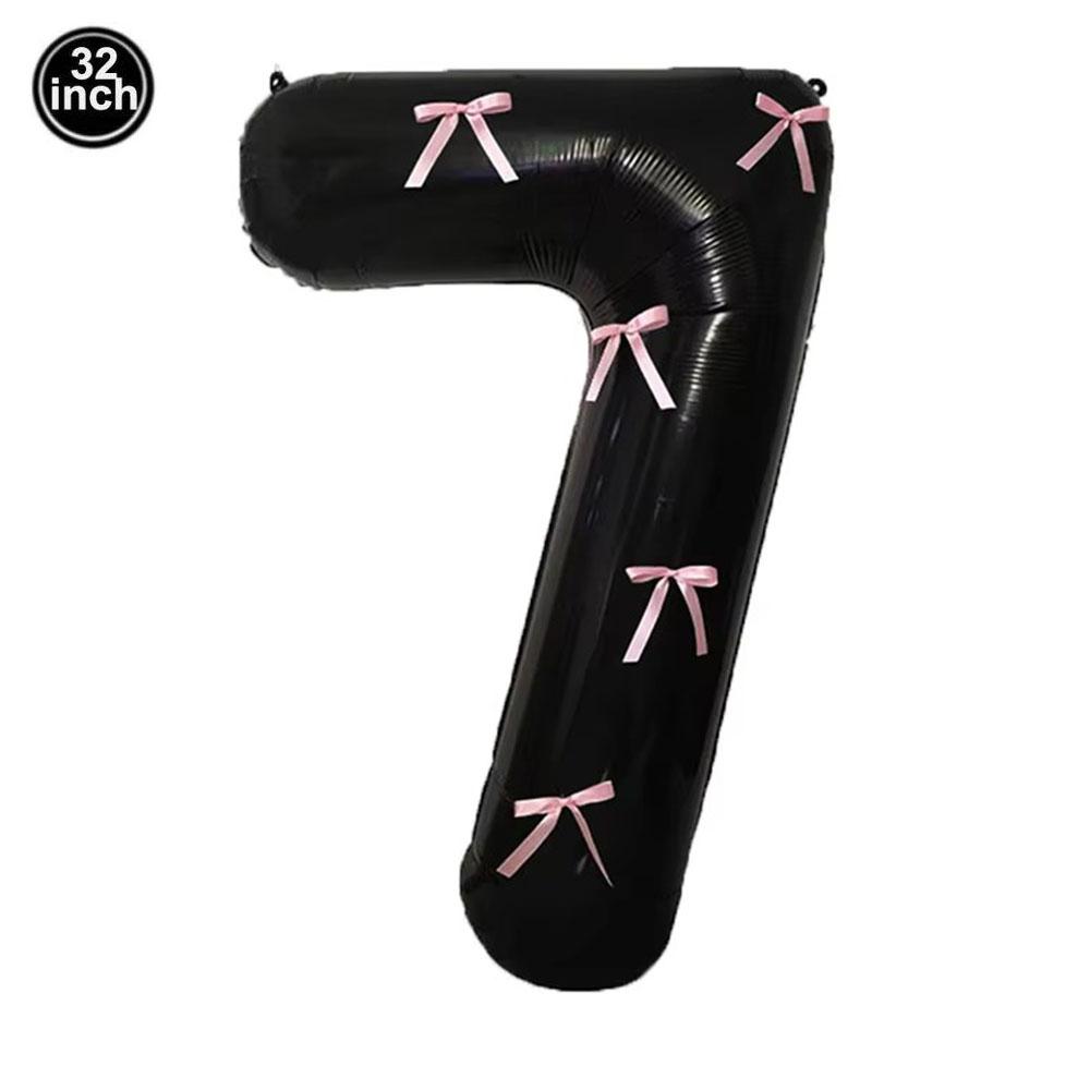 

32-дюймовая алюминиевая пленка, черные банты, воздушные шары с цифрами, ленточные банты, воздушные шары для украшения дня рождения, воздушные шары с цифрами на годовщину 40inch