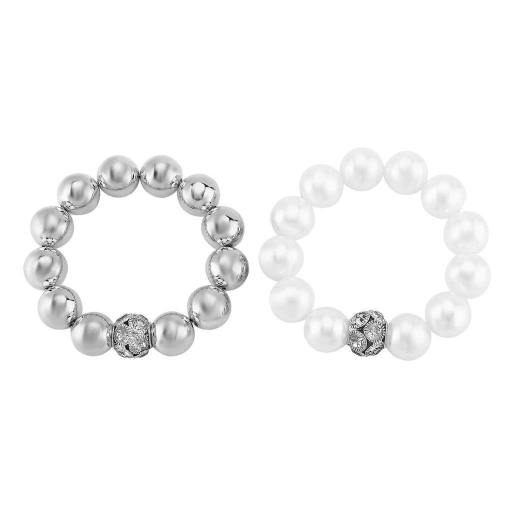 Personalized New Retro Simple Imitation Pearl Beaded Bracelet Necklace, Light Luxury Niche Temperament Multi-layer Stacked Accessories