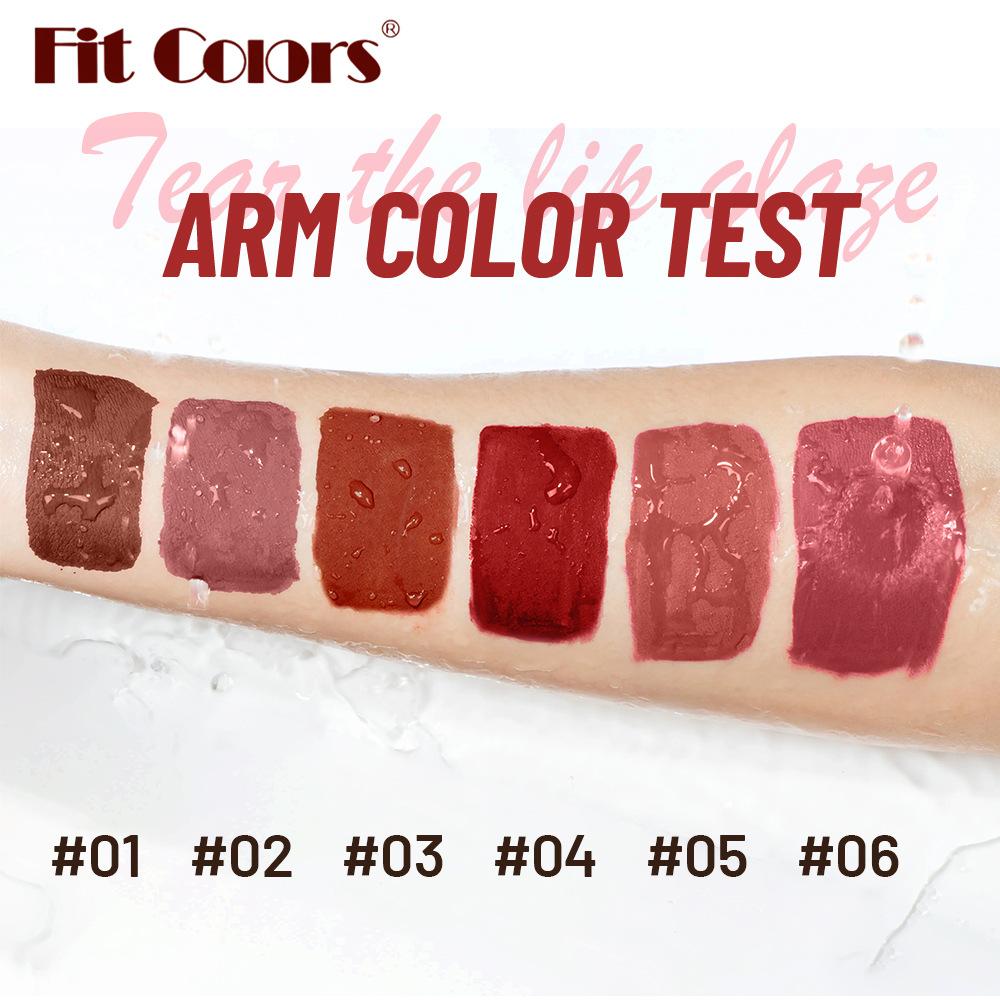 Fit Colors Stile Bohémien Rossetto Liquido Opaco Impermeabile Lunga Tenuta Non Si Attacca alle Tazze Lucidalabbra Vellutato Tinta Labbra Nude Rossa Kit Trucco per Donne