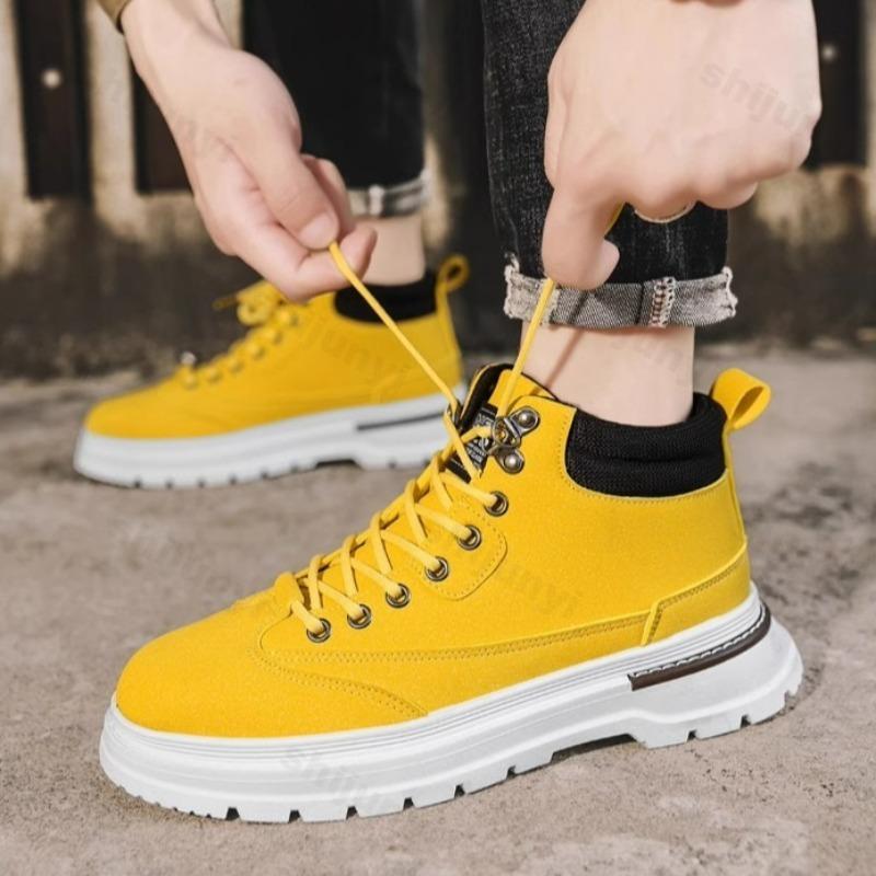 Moda 2025 Jesień Niszowy Design Męski Trend Mody Gruba Podeszwa Buty High Top Wszechstronne Wygodne Antypoślizgowe Casualowe Krótkie Buty Chunky