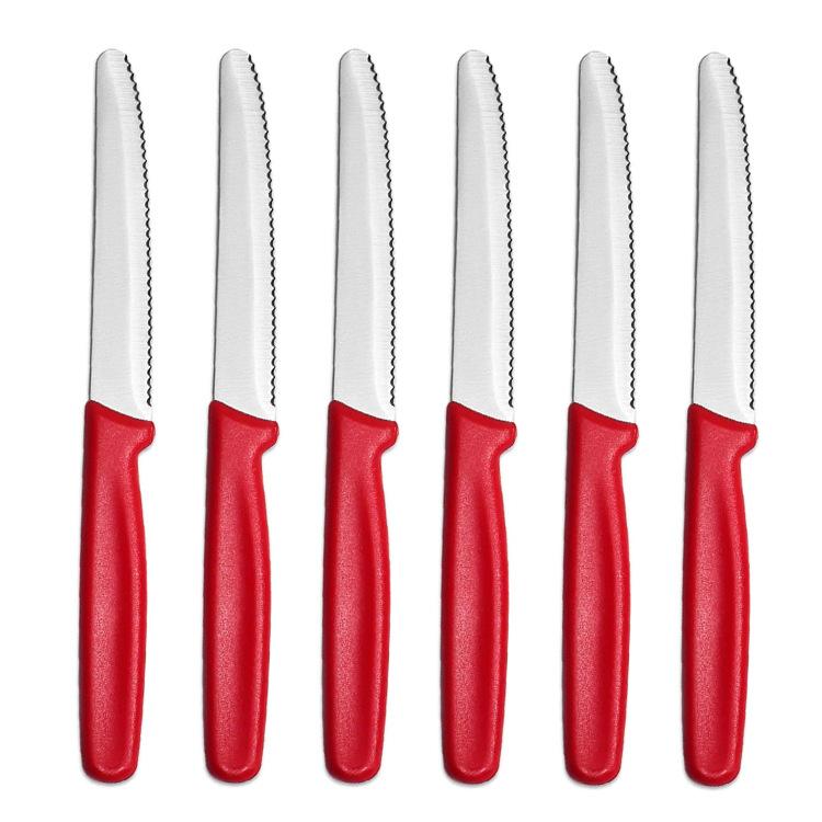 4/6/8 Stainless Steel Serrated Steak knife Round Tip Fruit And Vegetable Paring Knife Kitchen Baking Toast Serrated Bread Knives