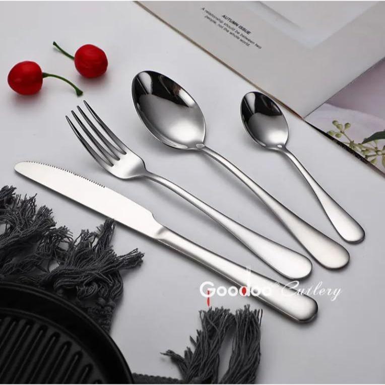 Silver Spoon Set Premium Stainless Steel Flatware Set Mirror Polished Cutlery Utensil Set Durable Home Kitchen Eating Tableware Set