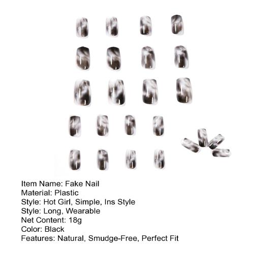 Natural Fake Nail DIY Dark Fit Style Smudge-Free Perfect Smudged Easy Nail Art Fake