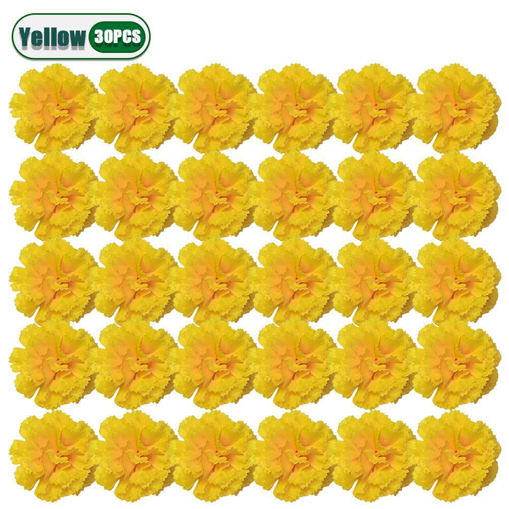 2.17 InchMexican Marigold Artificial Flowers Day of The Dead DIY Garland String Halloween Diwali Party Home Outdoor Decoration