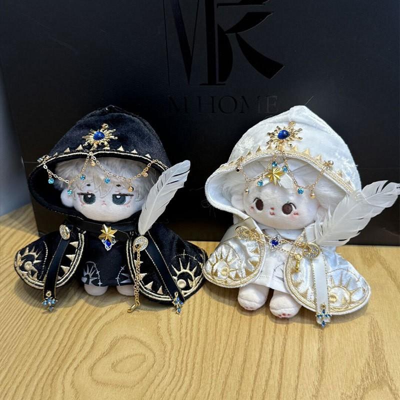 10cm Cotton Doll Outfit Set Priestess Style Black White Mini Clothing Handmade Cute Accessory BJD Plush Collectible