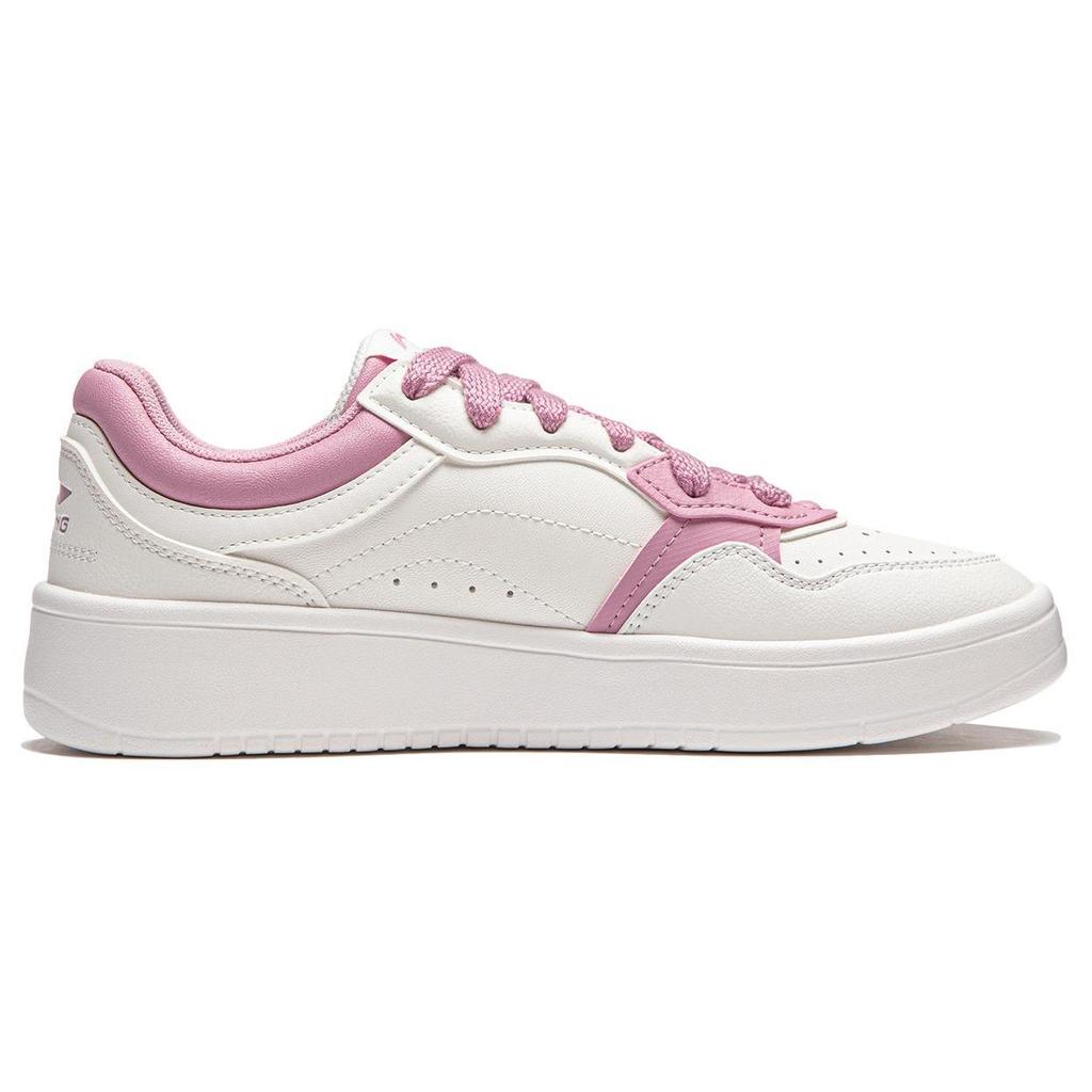 Li Ning Line 2.0 V2 Slip Resistant Abrasion Resistant Low top Skateboard Shoes Women's White Pink AGCU108-1