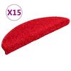 VidaXL Tapis d'escalier 15 pièces 56 x 17 x 3 cm Rouge Demi-rond 133899