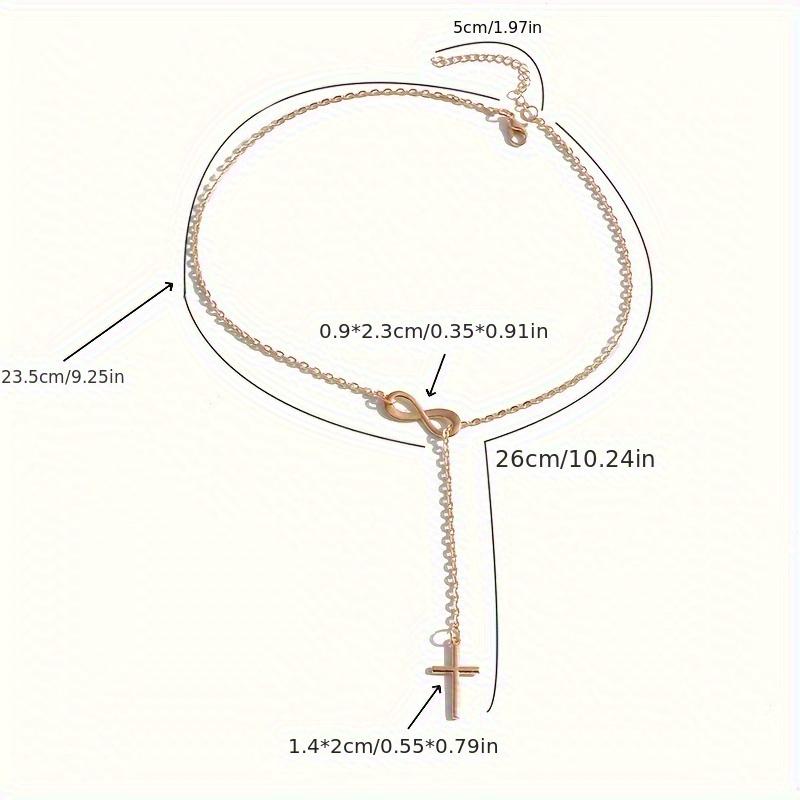 Simple Lucky Number 8 Cross Short Necklace Elegant Fashion Women Daily Gift