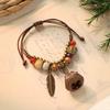 Hand woven ceramic plant acorn bracelet natural fruit hand rope retro literary bracelet women