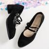Spring and Autumn New French Medium Heel Coarse Heel Mary Jane  Shoes Fairy Wind Round Head Single Shoes Woman