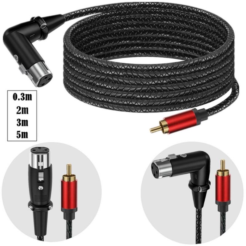 Flexible Sound Interconnects Cable XLRs 3Pin To RCAs Plugs With Reinforced Metal Shell And OxygenFree Coppers Conductors For Enhances Durability