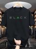 Unisexs Basic Crew Neck Short Sleeve Tee Minimalist BLACK Letter Graphic Soft Lightweight Cotton Casual Daily Summer Outfits Top
