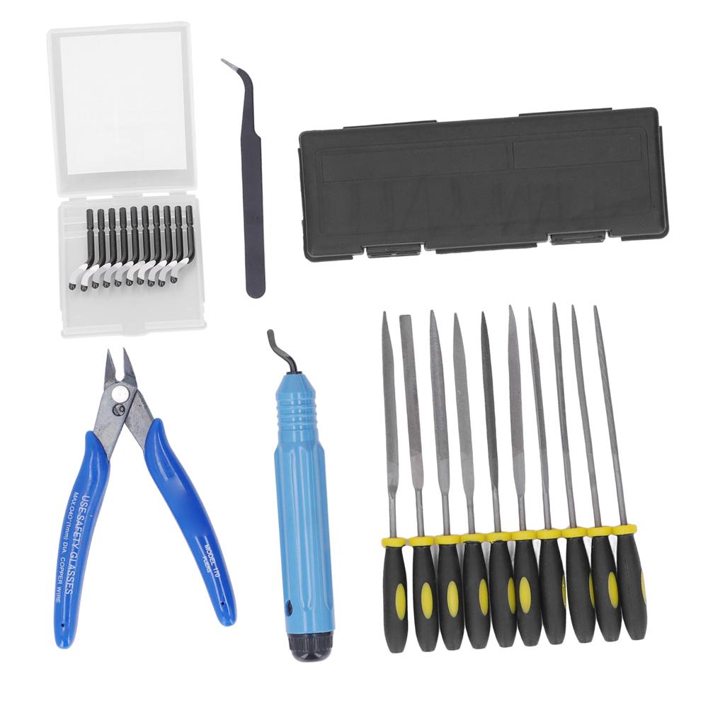 3D Printer Tool Kit Model Carving Knife Trimming File Tools Set for Cleaning Grinding