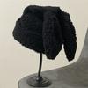 Solid Color Rabbit Ears Knitted Hat Funny Knit Hat Woolen Hat Fashion Trendy Wild Pile Hat Ear for Protection Windproof