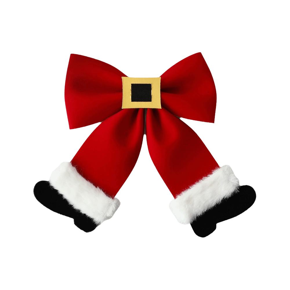 Red Christmas Bowknot Decoration Belt Bowknot Christmas Bow Pendant  Home Decoration