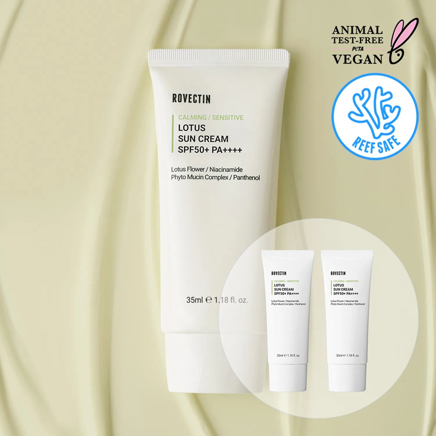ROVECTIN Calming / Sensitive Lotus Sun Cream 35ml 1+1 Set 35ml