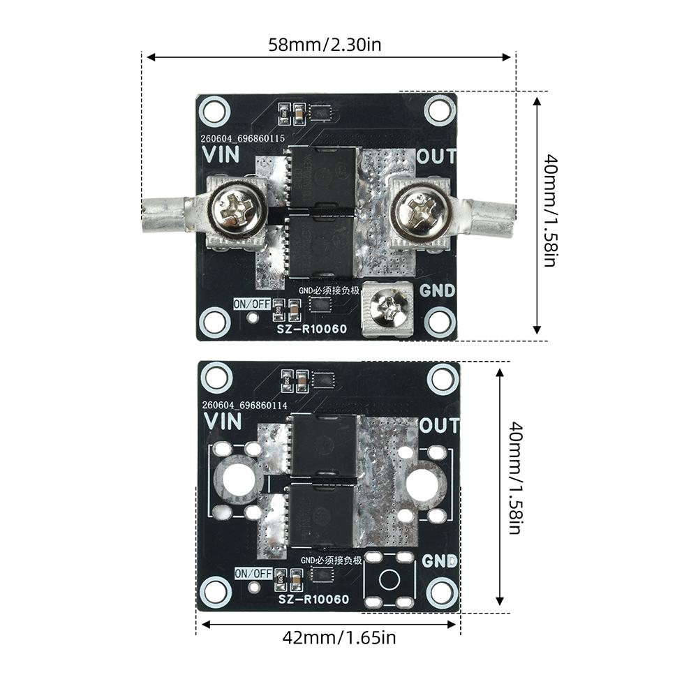 Zero Voltage Drop Ideal Diode Module 50ns Fast Turn Off Anti Reverse Connection For E-bike Energy Storage PV Power Supply