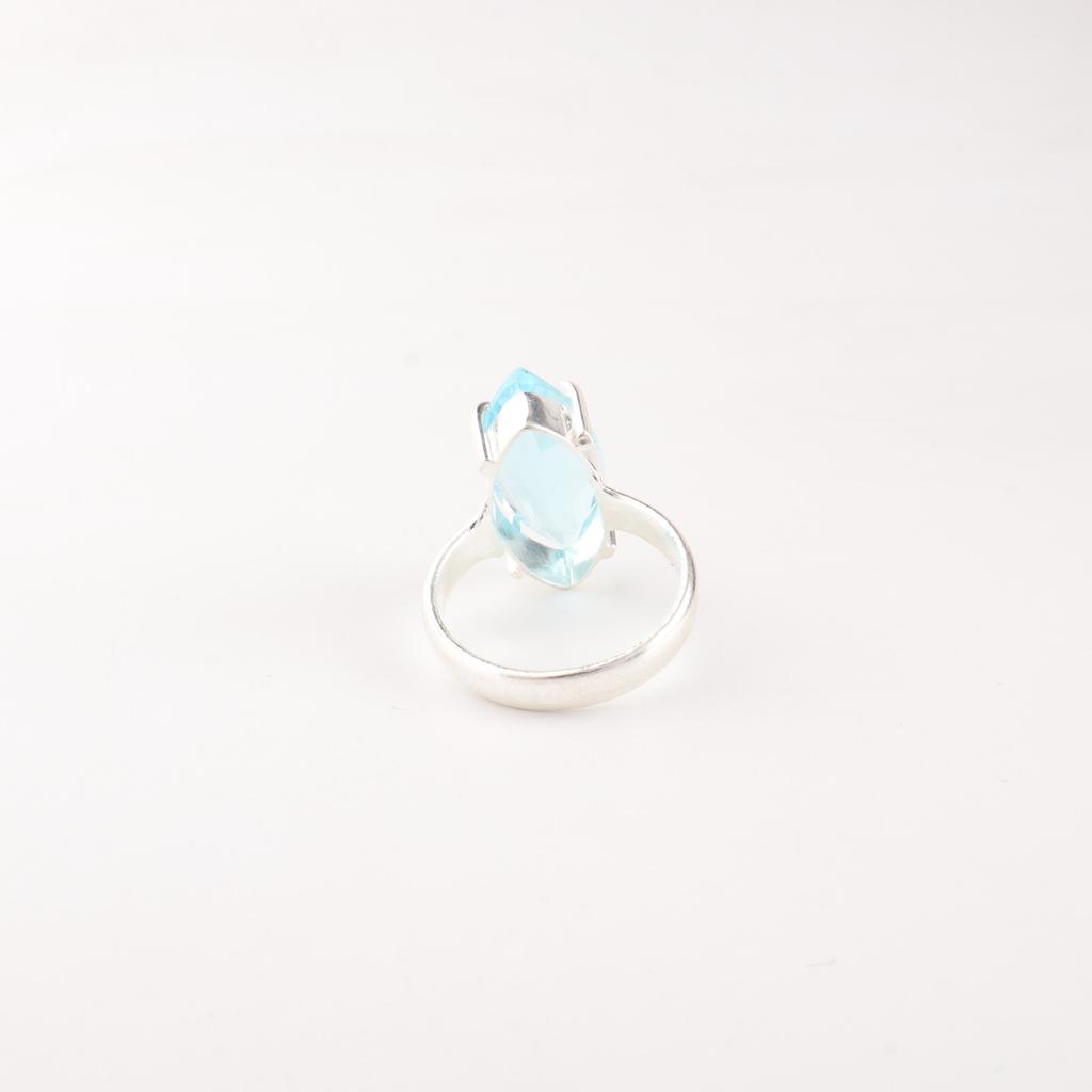 Sky Blue Topaz Gemstone 925 Sterling Silver Jewelry December Birthstone Ring RR-65-2