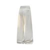 Men's Casual Drawstring Knit Straight-Leg Sweatpants, Hong Kong Style - Loose, Wide-Leg, Floor-Length for Spring and Autumn