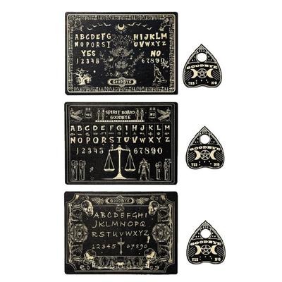 Pendel-Wünschelruten-Divinationsbrett Holz-Talking-Board mit Planchette Familienfeiern Spielzubehör Einfach zu bedienen