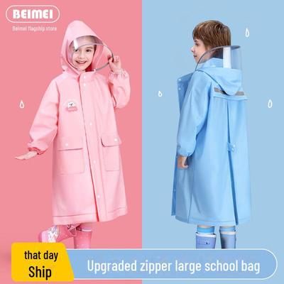 EVA Full Body Raincoat for Primary School Kids - Boys & Girls with Schoolbags